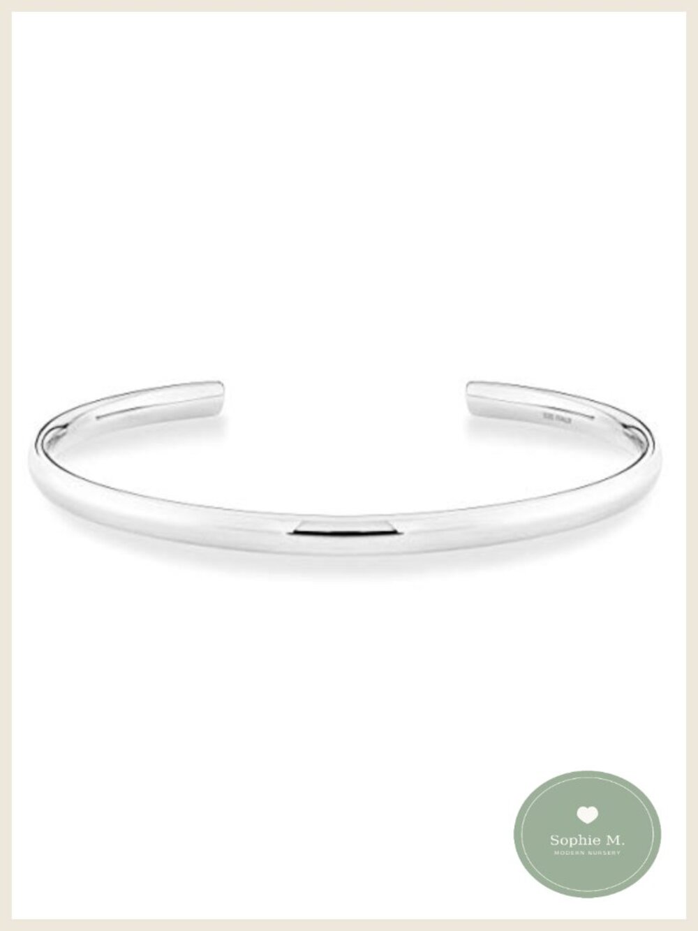 Italian 925 Sterling Silver 4mm Open Cuff Bangle Bracelet Adjustable 7.25-7.5